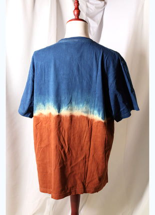 Amami Mud & Indigo Dyed T-Shirt (Horizontal Two-Tone / XXL)