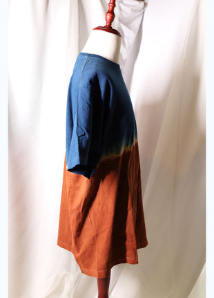 Amami Mud & Indigo Dyed T-Shirt (Horizontal Two-Tone / XXL)