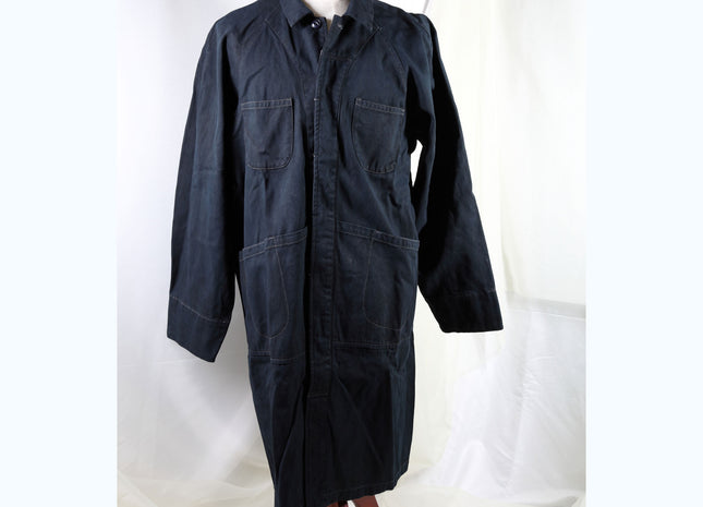Amami Mud & Indigo Dyed Cotton Twill Long Work Coat