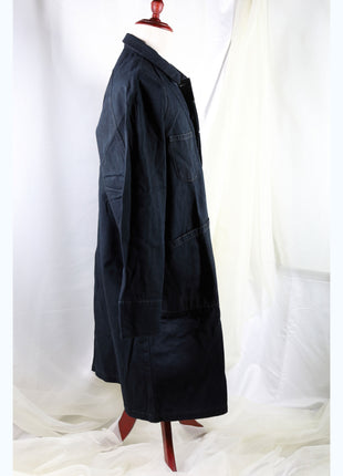 Amami Mud & Indigo Dyed Cotton Twill Long Work Coat