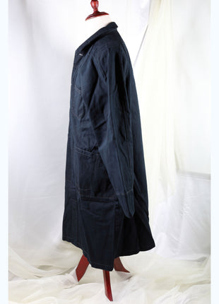 Amami Mud & Indigo Dyed Cotton Twill Long Work Coat