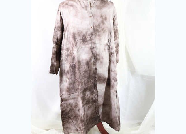 Amami Mud Tie-Dyed Linen Long Shirt / Tunic