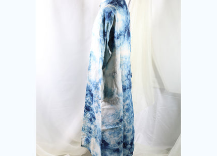 Amami Natural Indigo Tie-Dyed Linen Long Shirt Dress