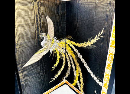 Traditional Japanese Folding Screen (Byōbu) – Phoenix Design, Gold Decoration　03