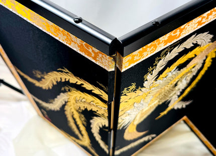 Traditional Japanese Folding Screen (Byōbu) – Phoenix Design, Gold Decoration　06